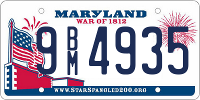 MD license plate 9BM4935