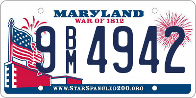 MD license plate 9BM4942