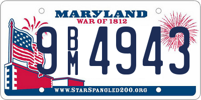 MD license plate 9BM4943