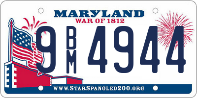 MD license plate 9BM4944