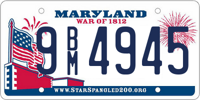 MD license plate 9BM4945