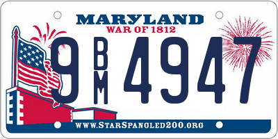 MD license plate 9BM4947