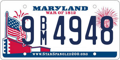 MD license plate 9BM4948