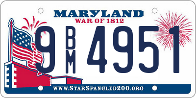 MD license plate 9BM4951