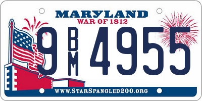 MD license plate 9BM4955