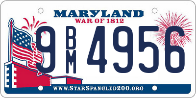 MD license plate 9BM4956