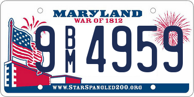 MD license plate 9BM4959