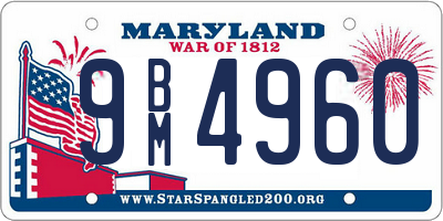 MD license plate 9BM4960