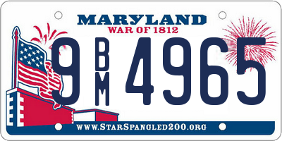 MD license plate 9BM4965