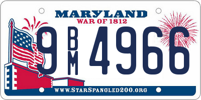 MD license plate 9BM4966