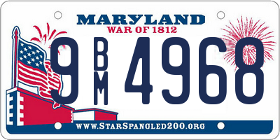 MD license plate 9BM4968