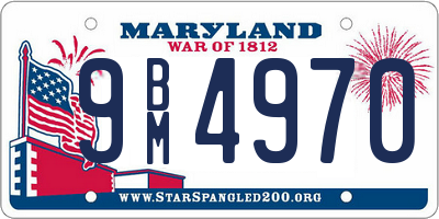 MD license plate 9BM4970