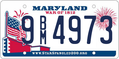 MD license plate 9BM4973