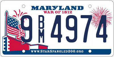 MD license plate 9BM4974