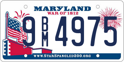 MD license plate 9BM4975