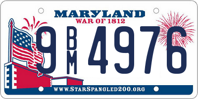 MD license plate 9BM4976