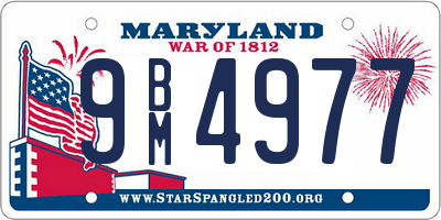 MD license plate 9BM4977