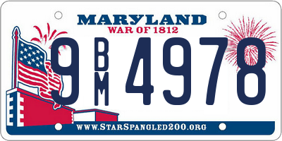 MD license plate 9BM4978