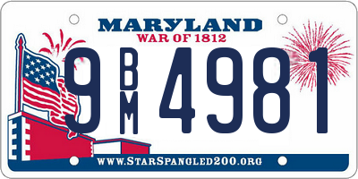 MD license plate 9BM4981