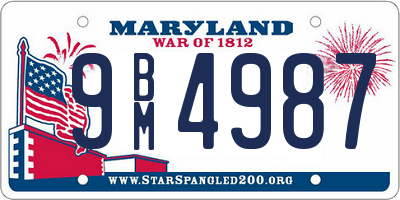 MD license plate 9BM4987