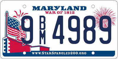 MD license plate 9BM4989