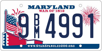 MD license plate 9BM4991