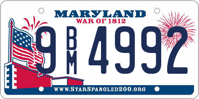 MD license plate 9BM4992