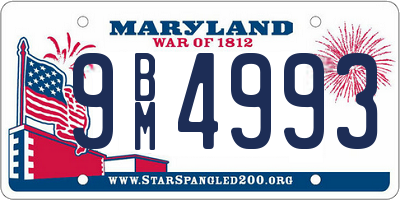 MD license plate 9BM4993