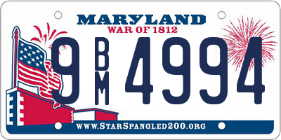 MD license plate 9BM4994