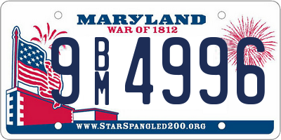 MD license plate 9BM4996