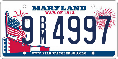 MD license plate 9BM4997