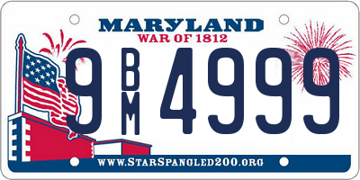 MD license plate 9BM4999