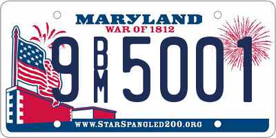 MD license plate 9BM5001