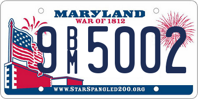 MD license plate 9BM5002