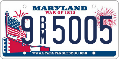 MD license plate 9BM5005