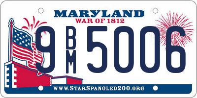 MD license plate 9BM5006