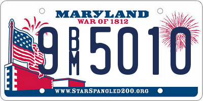 MD license plate 9BM5010