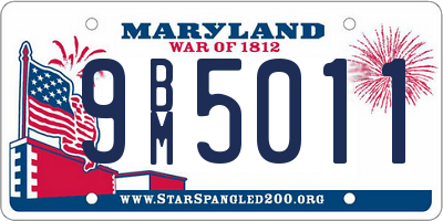 MD license plate 9BM5011