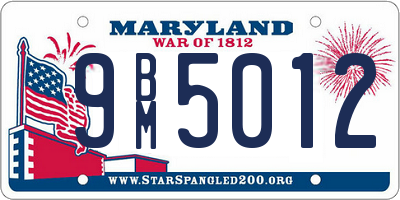 MD license plate 9BM5012