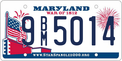 MD license plate 9BM5014