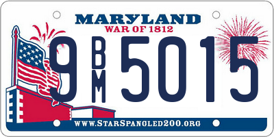 MD license plate 9BM5015