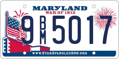 MD license plate 9BM5017