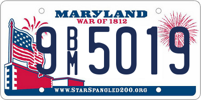 MD license plate 9BM5019