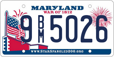 MD license plate 9BM5026