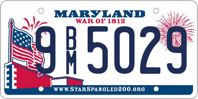 MD license plate 9BM5029