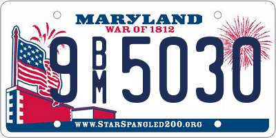 MD license plate 9BM5030