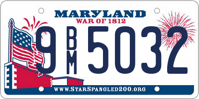 MD license plate 9BM5032