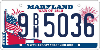 MD license plate 9BM5036