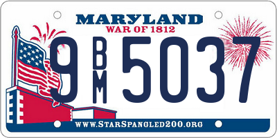 MD license plate 9BM5037