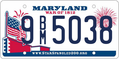 MD license plate 9BM5038